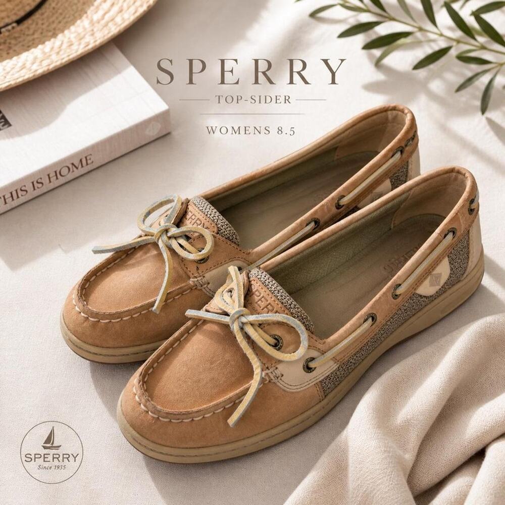 Sperry Boat Shoes Womens 8.5 Tan Leather Classic Nautical Coastal Preppy
